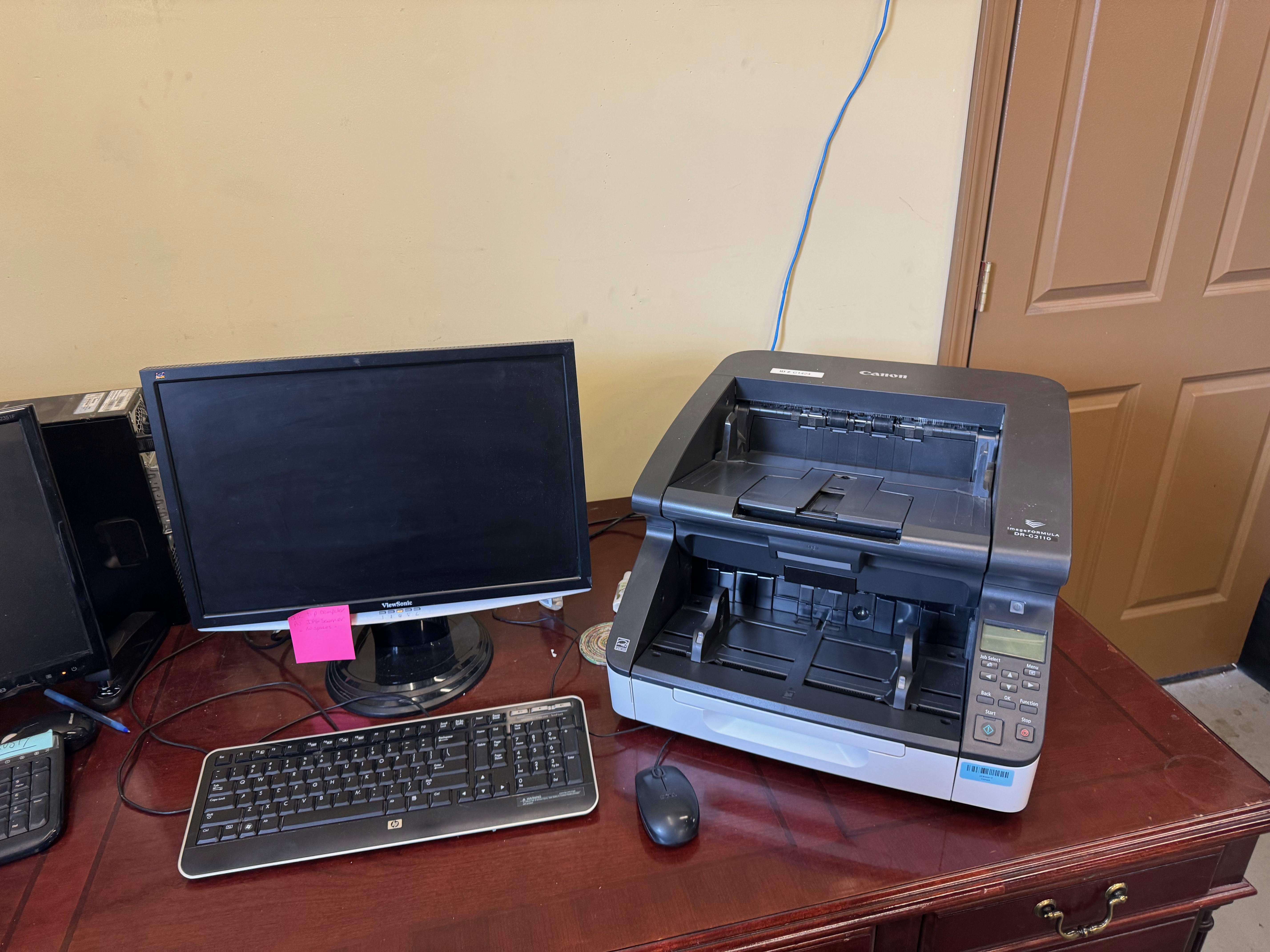 Book scanning station.