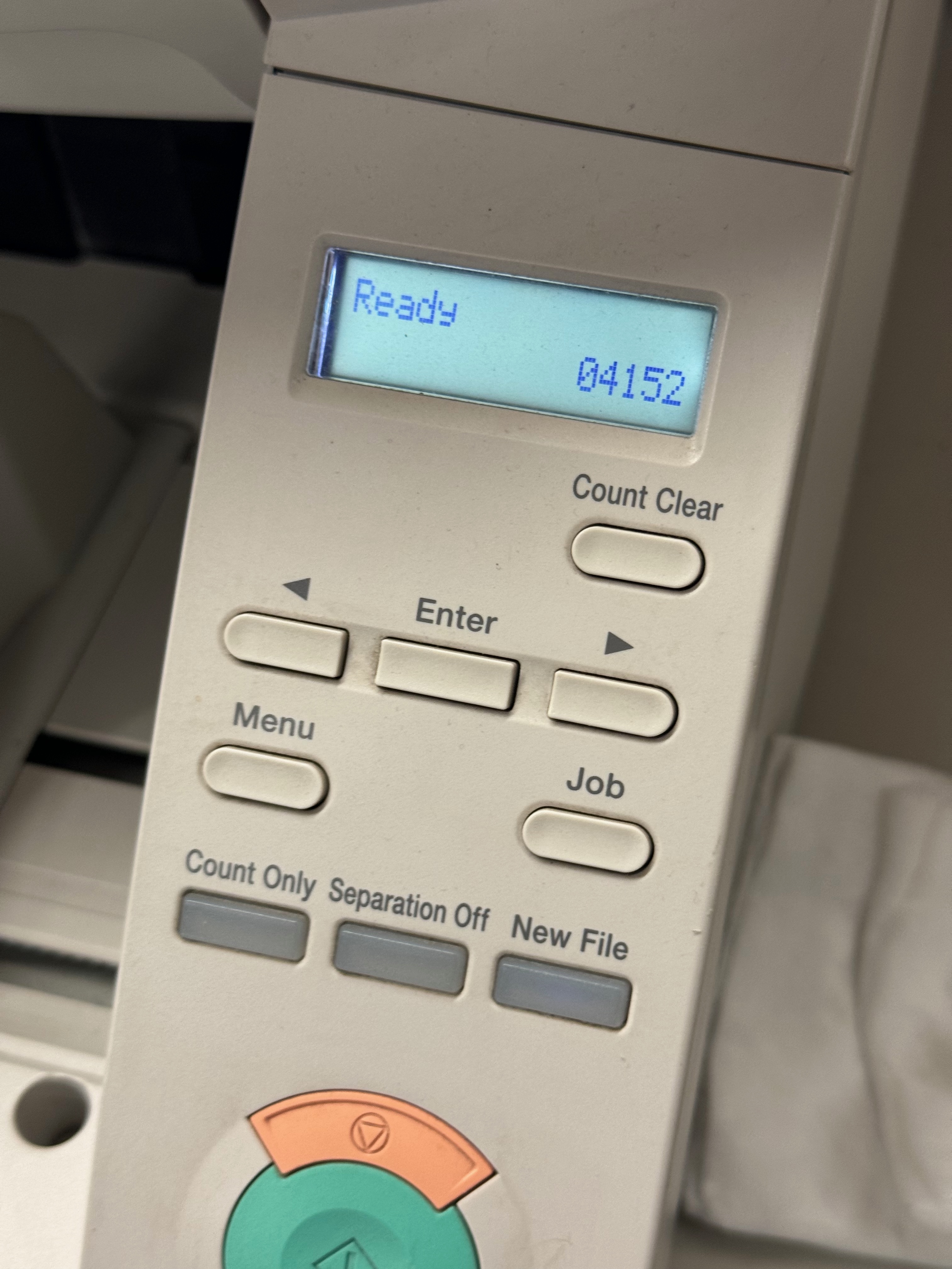 control panel for the Canon DG-1100 scanner.
