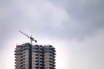High rise construction crane. 