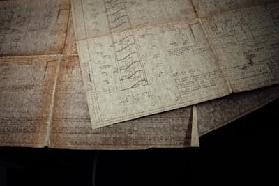 Wide format scanning of old blueprint.