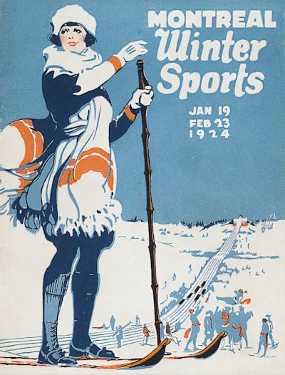 100 year old winter sports poster that will require a large format scanner to be scanned. 